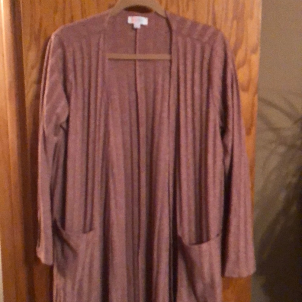Lula Roe pink long cardigan- never worn sz large